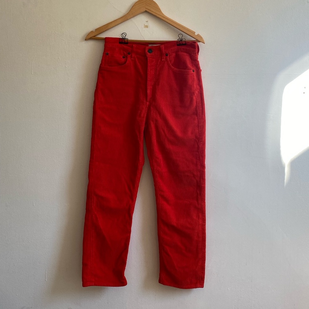 Red Agolde corduroys